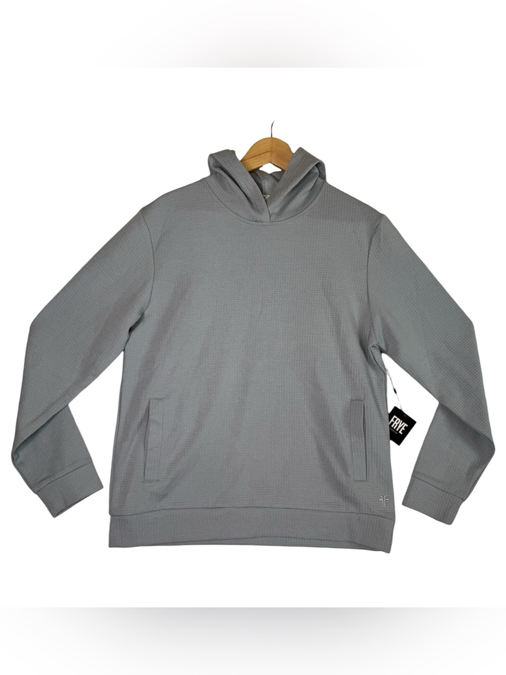 Frye Donegal Hoodie Waffle Knit Pullover Grey Men's Size Small